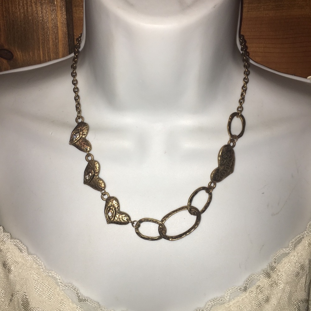 Honesty hearts messages on link chain necklace NWT